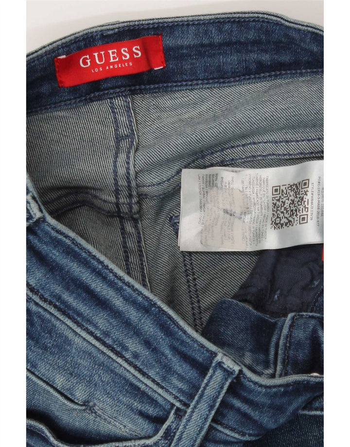 Guess Womens Distressed Skinny Jeans W24 L30 Blue Cotton
