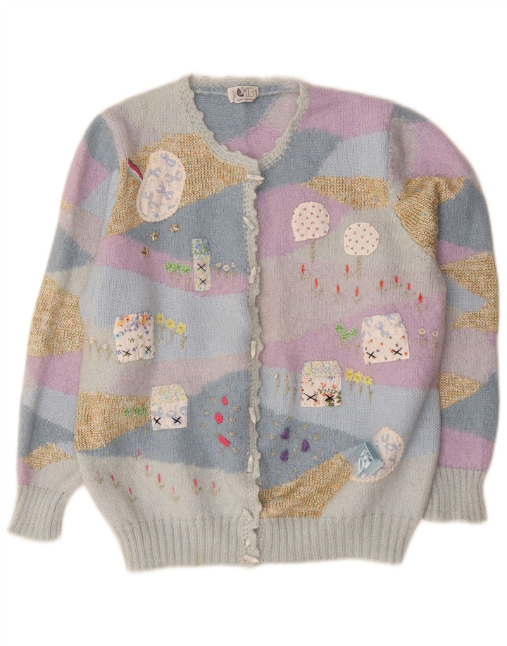 Vintage Womens Cardigan Sweater UK 14 Medium Multicoloured Novelty