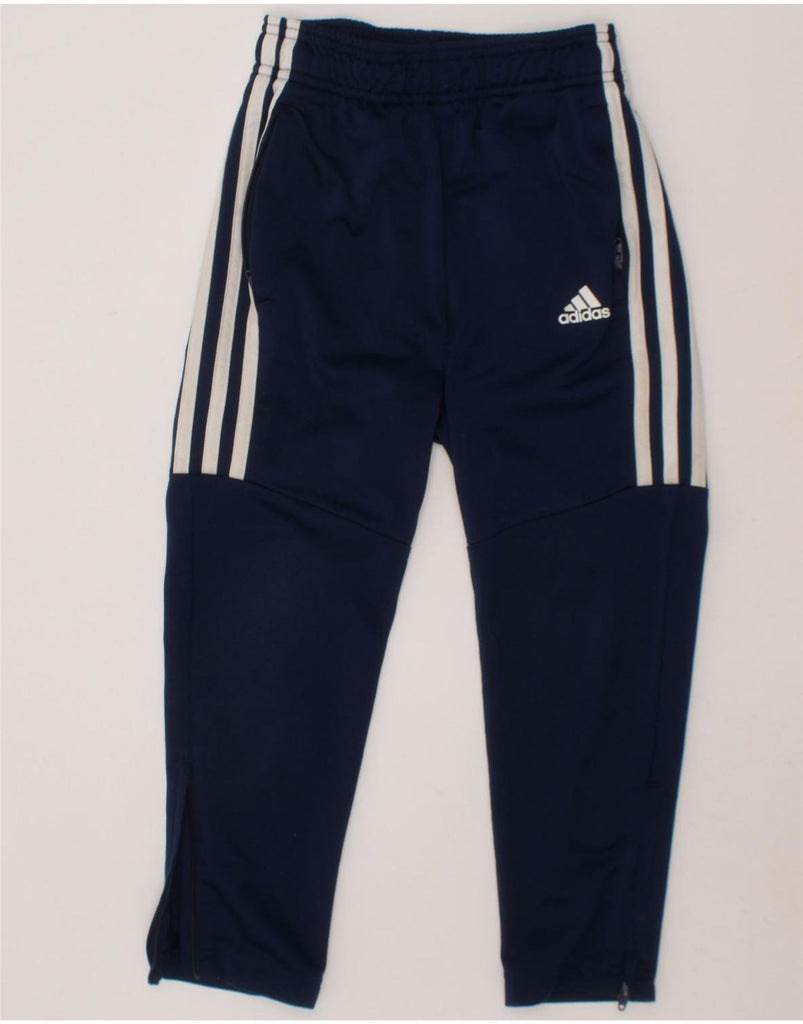 ADIDAS Boys Tracksuit Trousers Joggers 5-6 Years  Navy Blue Polyester Vintage Adidas and Second-Hand Adidas from Messina Hembry 