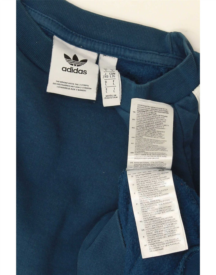 Adidas Mens Sweatshirt Jumper Large Blue Cotton