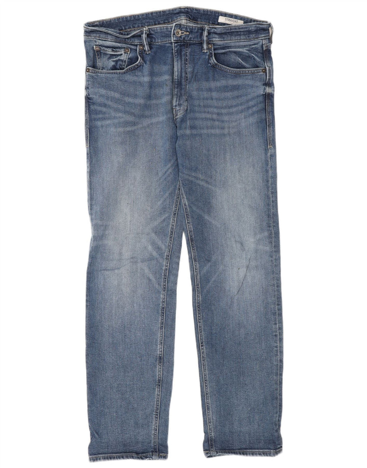 Marks & Spencer Mens Straight Jeans W34 L31 Blue Cotton