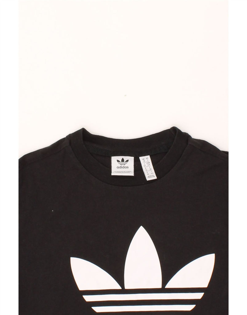 ADIDAS Womens Graphic T-Shirt Top UK 10 Small Black Cotton Vintage Adidas and Second-Hand Adidas from Messina Hembry 