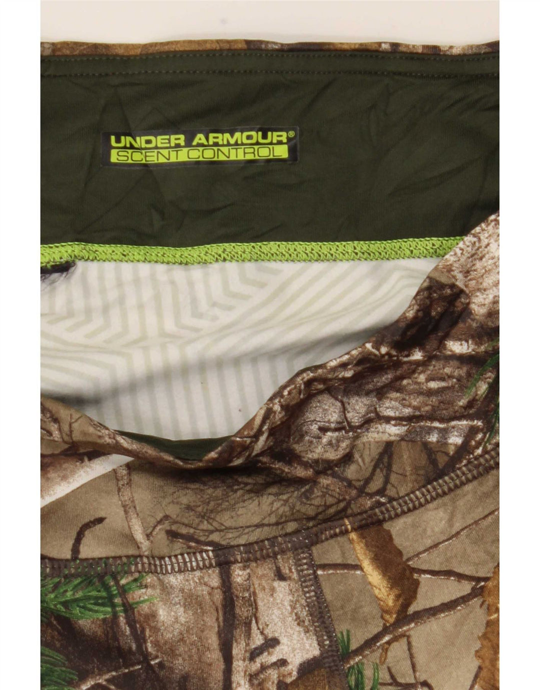 Under Armour Womens Graphic Leggings UK 14 Large Brown Camouflage