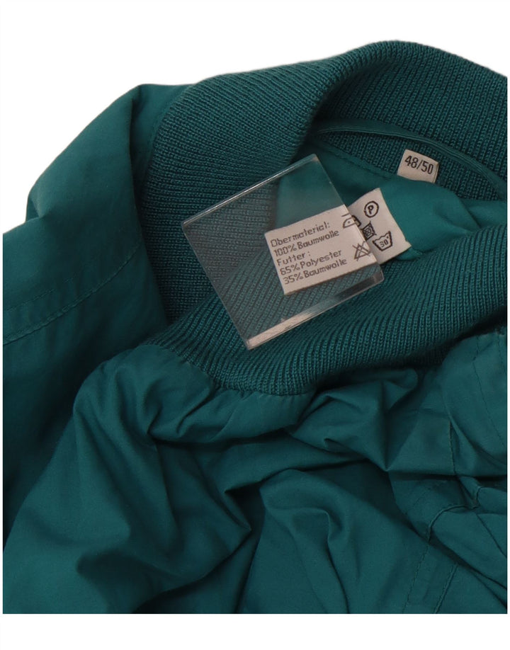 Vintage Mens Bomber Jacket EU 48 Medium Green Cotton