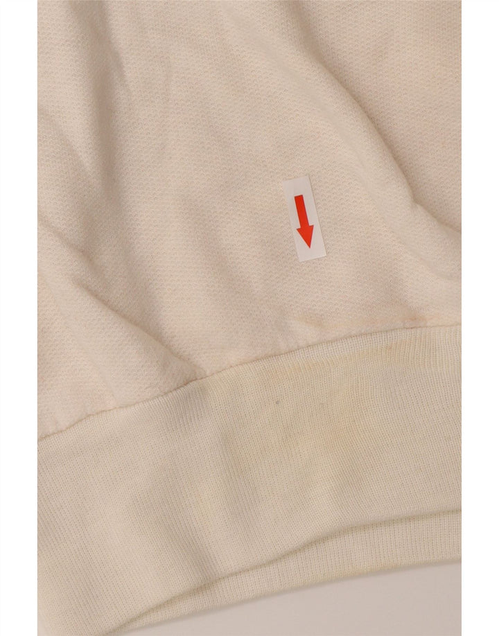 Vintage Womens Button Neck Sweatshirt Jumper IT 44 Medium White Colourblock