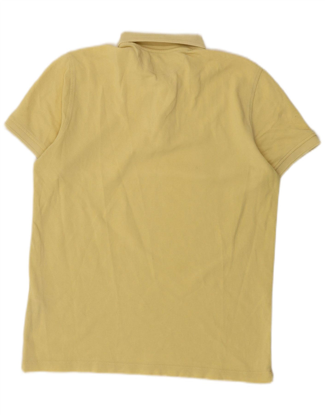 Massimo Dutti Mens Polo Shirt Medium Yellow Cotton