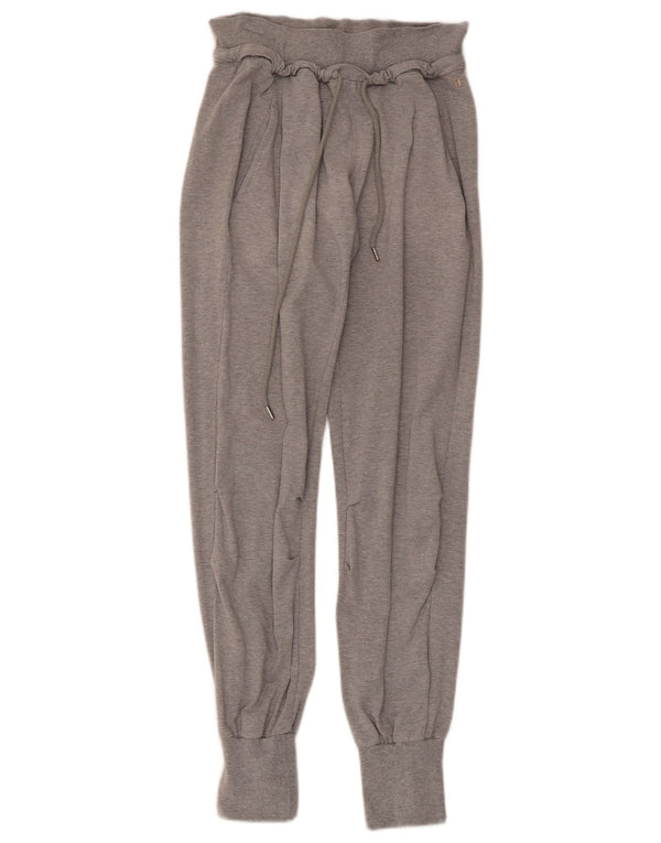 Champion Womens Heritage Fit Tracksuit Trousers Joggers UK 4 XS Grey Cotton