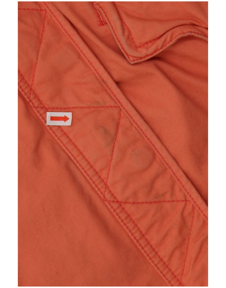 TOMMY HILFIGER Womens Oversized Hooded Parka Jacket UK 10 Small Orange