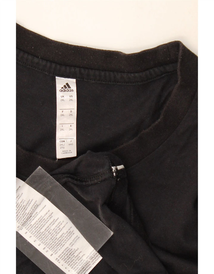 ADIDAS Mens T-Shirt Top 2XL Black Cotton