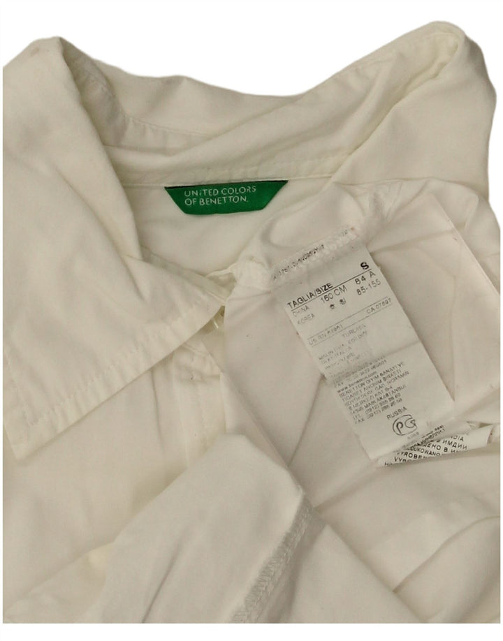 Benetton Womens Shirt UK 10 Small White Cotton