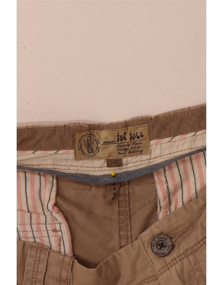 Fat Face Womens Cargo Shorts UK 12 Medium W32 Beige Cotton