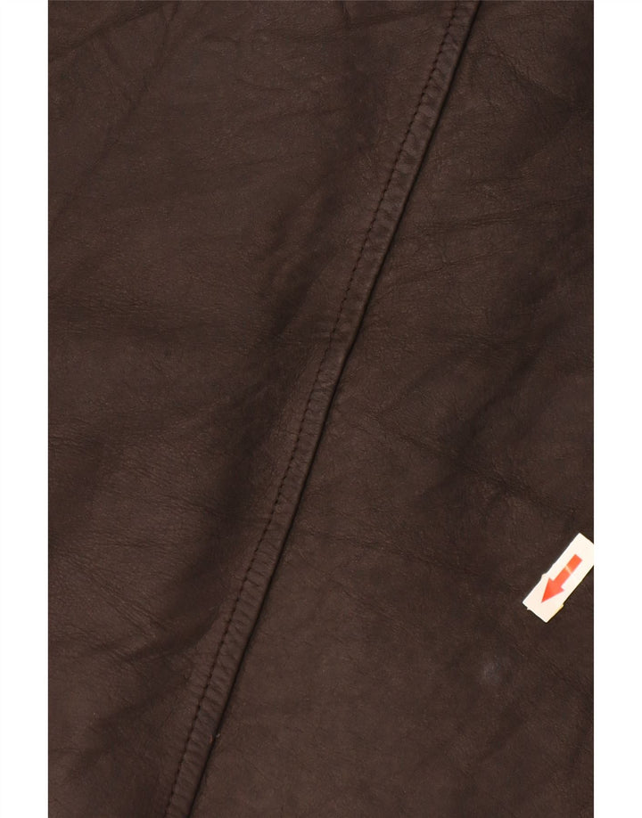Clinton Mens Leather Jacket UK 40 Large Brown Leather