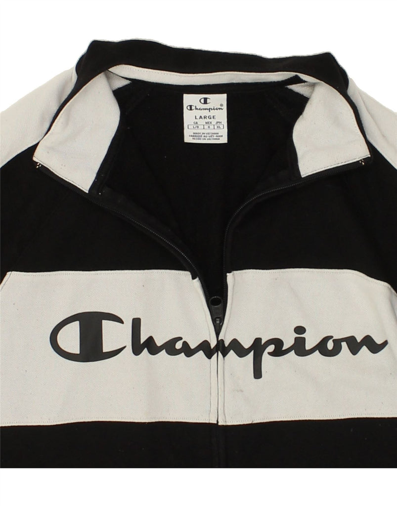 CHAMPION Boys Graphic Tracksuit Top Jacket 13-14 Years Large Black Vintage Champion and Second-Hand Champion from Messina Hembry 