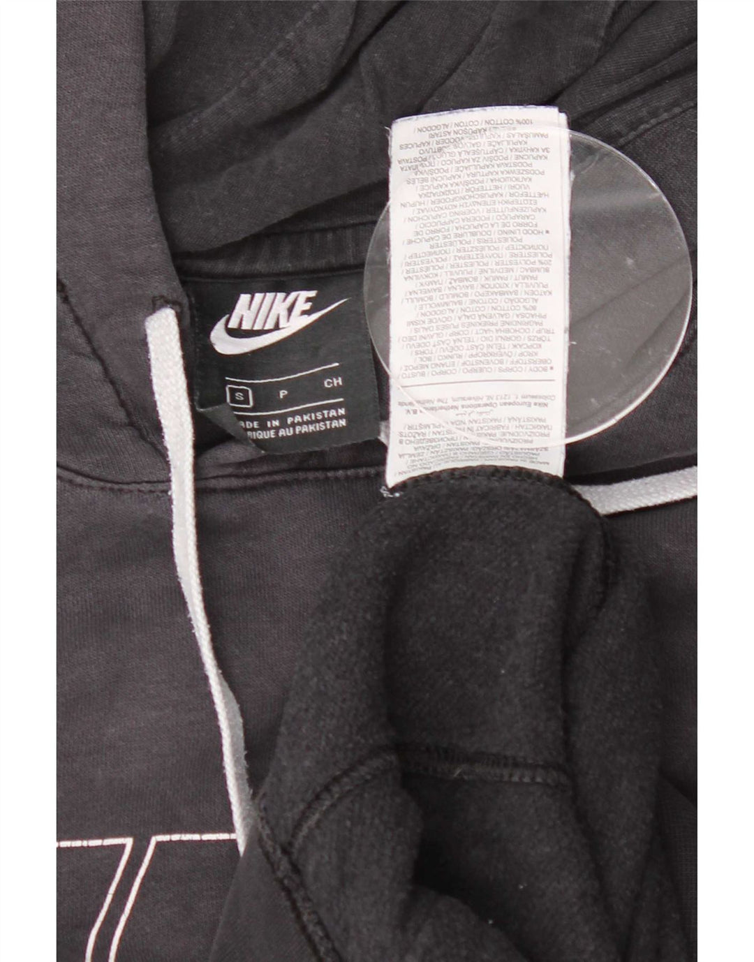 Nike Mens Graphic Hoodie Jumper Small Black Cotton