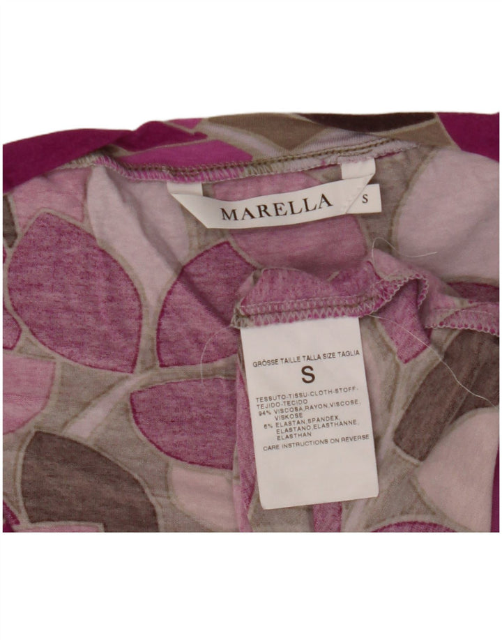 MARELLA Womens Top 3/4 Sleeve UK 8 Small Multicoloured Floral Viscose
