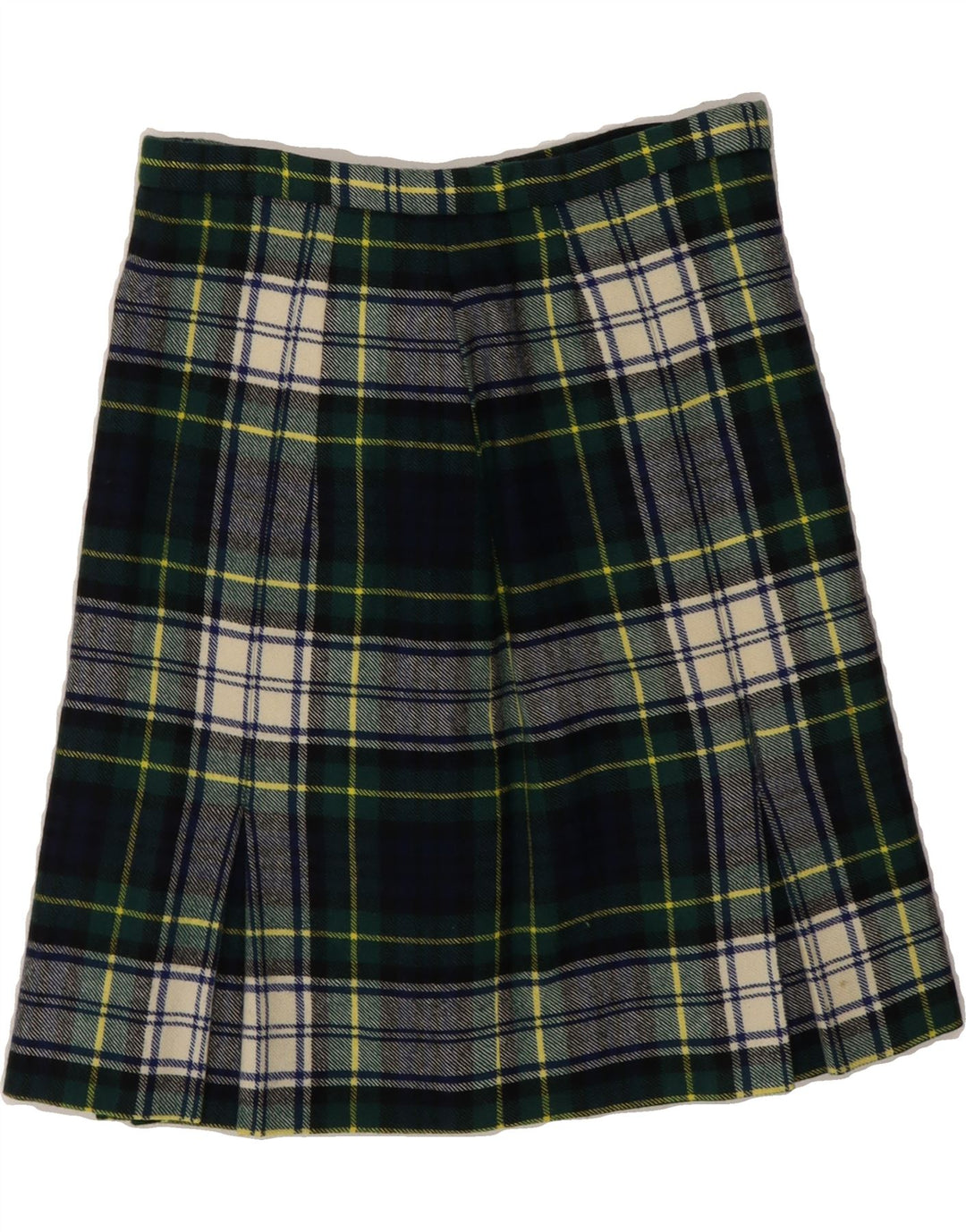 VINTAGE Womens A-Line Skirt W26 Small Green Plaid Vintage Vintage and Second-Hand Vintage from Messina Hembry 