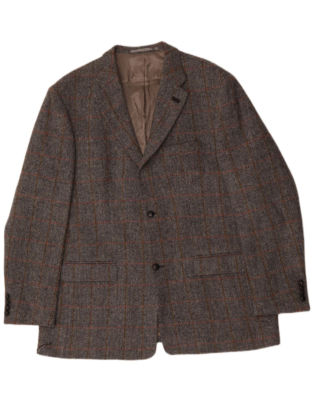 Walbusch Mens 2 Button Blazer Jacket UK 44 2XL Grey Check Wool