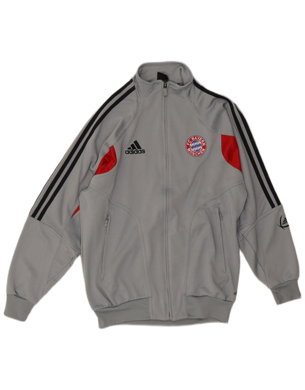 Adidas Boys Graphic Tracksuit Top Jacket 15-16 Years Grey Colourblock