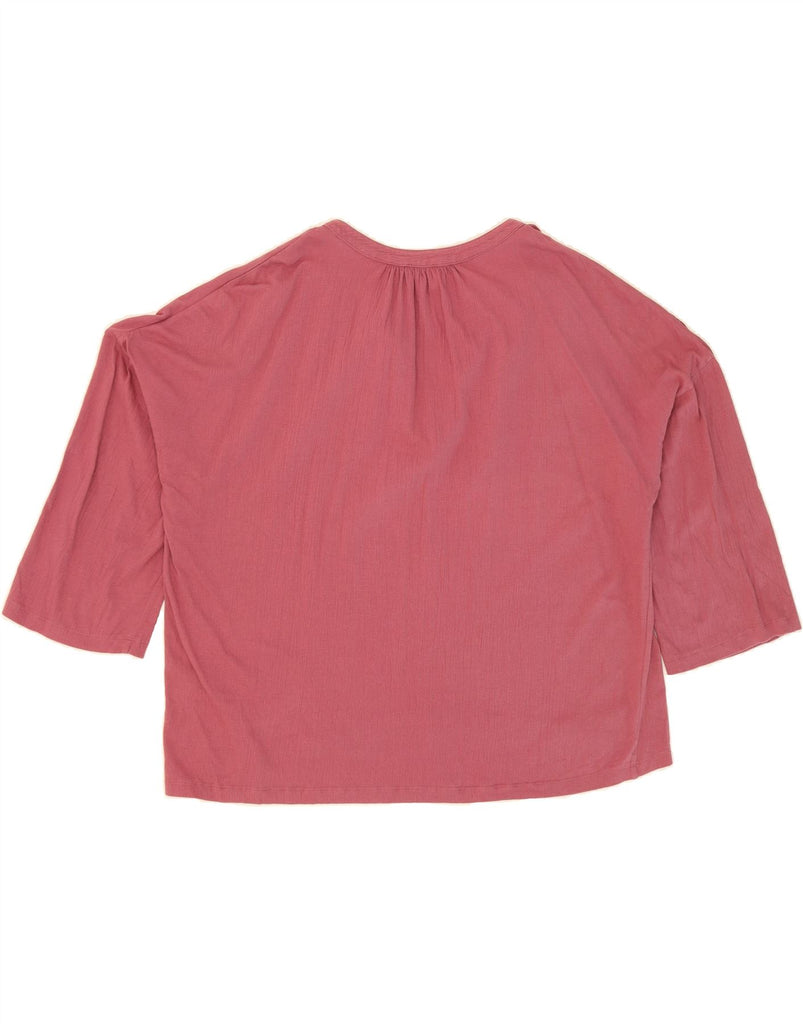 MASSIMO DUTTI Womens Oversized 3/4 Sleeve Blouse Top UK 14 Medium Pink Vintage Massimo Dutti and Second-Hand Massimo Dutti from Messina Hembry 