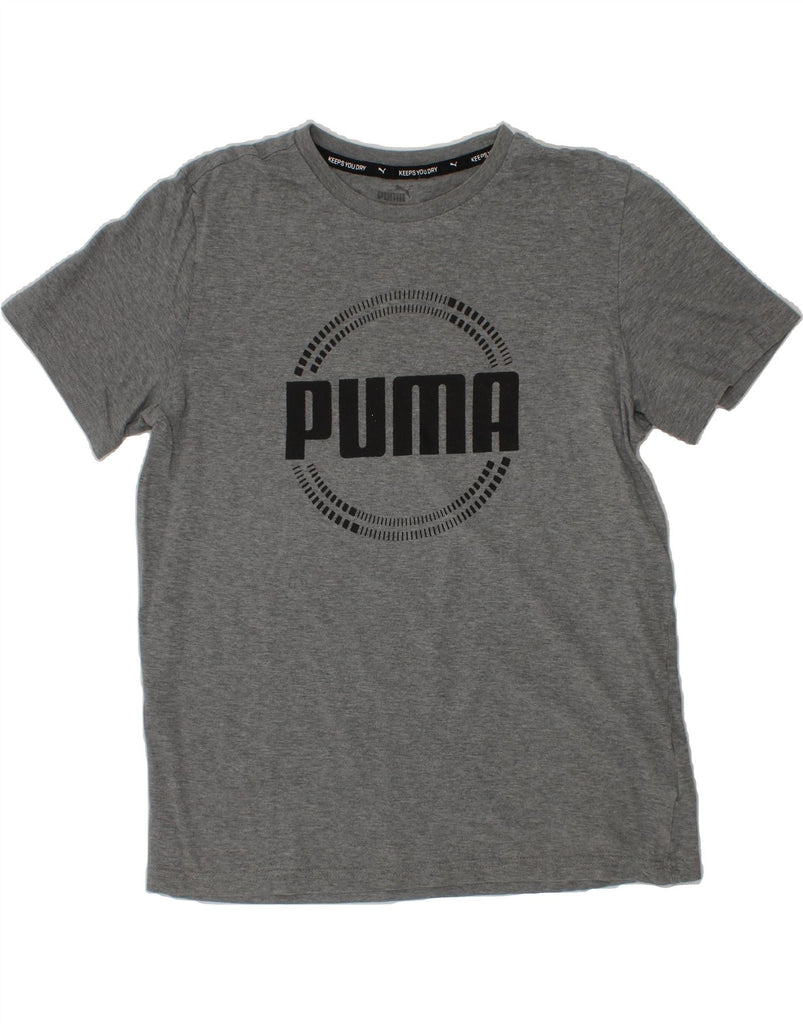 PUMA Boys Graphic T-Shirt Top 13-14 Years Grey Cotton Vintage Puma and Second-Hand Puma from Messina Hembry 
