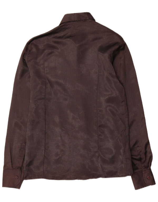 Vintage Womens Shirt UK 18 XL Brown Cotton