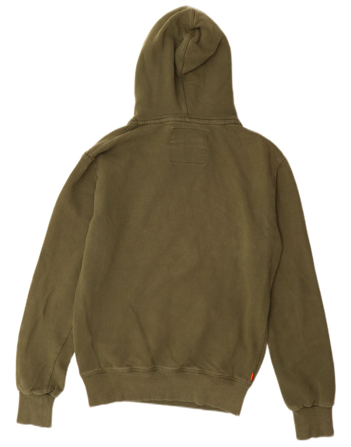 SUPERDRY Mens Graphic Hoodie Jumper Small Khaki Cotton