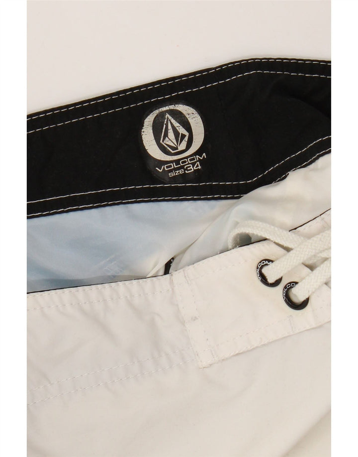Volcom Mens Graphic Swimming Shorts Large  White Colourblock