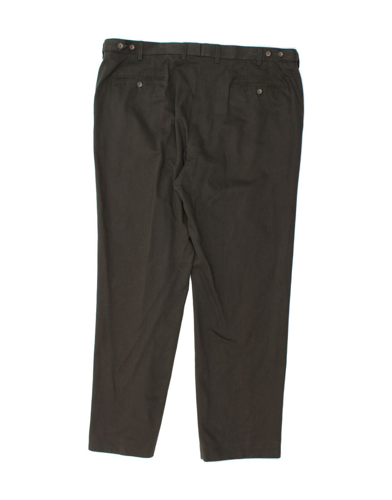 MARKS & SPENCER Mens Straight Suit Trousers W40 L33 Green Cotton Vintage Marks & Spencer and Second-Hand Marks & Spencer from Messina Hembry 