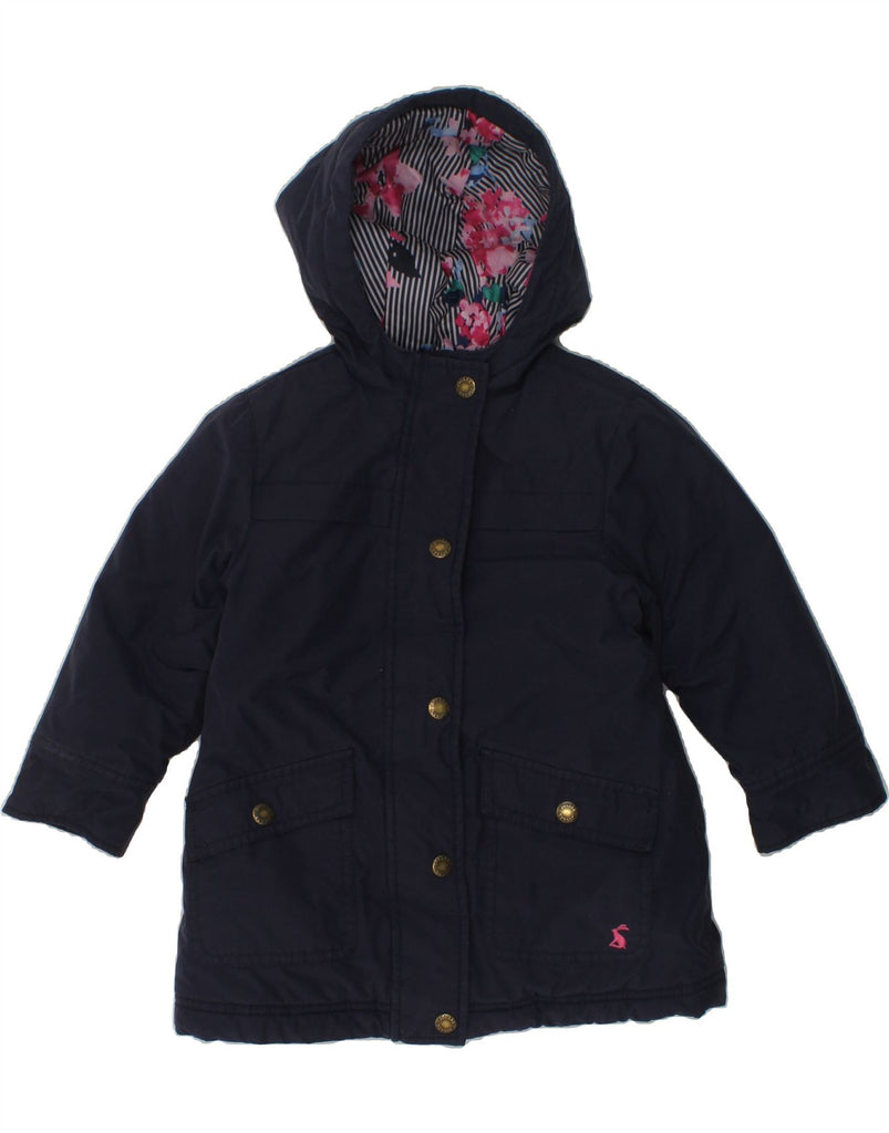 JOULES Baby Girls Hooded Windbreaker Coat 18-24 Months Navy Blue Cotton | Vintage Joules | Thrift | Second-Hand Joules | Used Clothing | Messina Hembry 