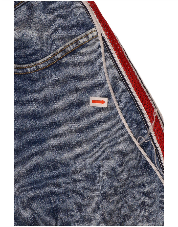 Zara Mens Distressed Slim Jeans EU 38 Small W30 L28 Blue Colourblock