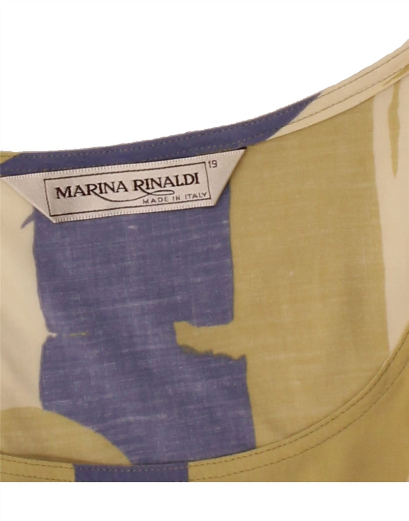 MARINA RINALDI Womens Sleeveless Blouse Top Size 19 Small Khaki Striped Vintage Marina Rinaldi and Second-Hand Marina Rinaldi from Messina Hembry 