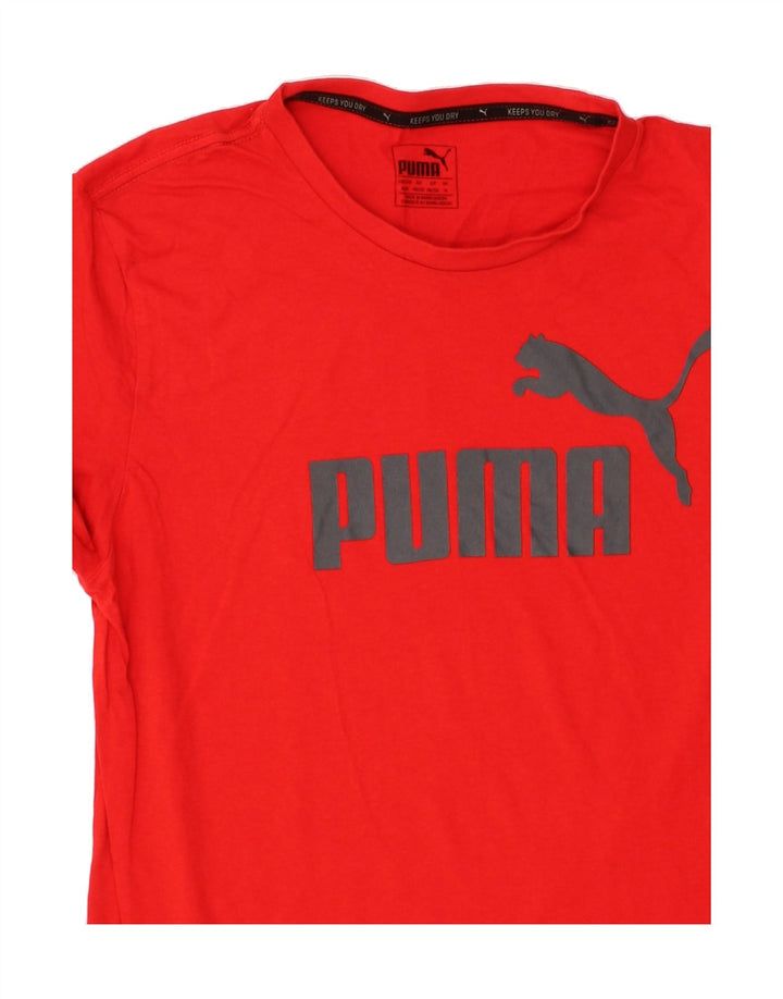 PUMA Mens Graphic T-Shirt Top Medium Red Vintage Puma and Second-Hand Puma from Messina Hembry 