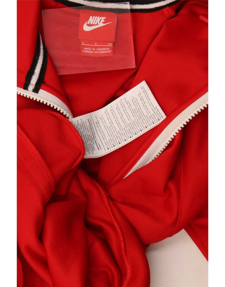 Nike Mens Graphic Zip Hoodie Sweater Small Red Colourblock Polyester