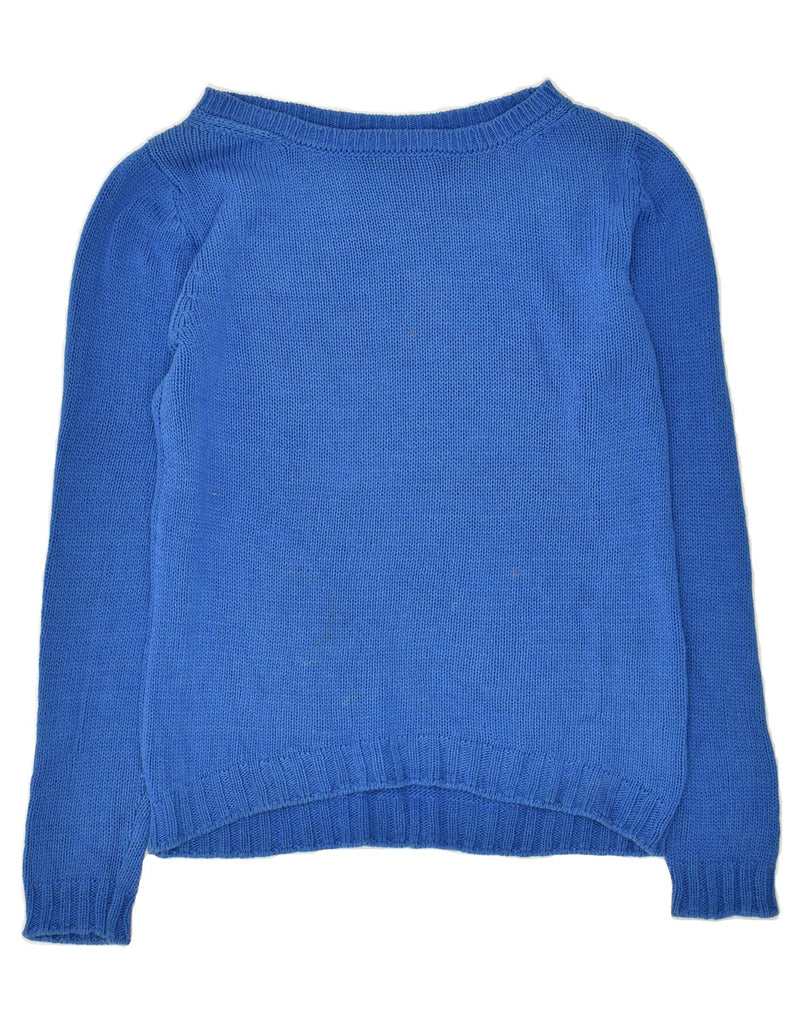 MASSIMO DUTTI Womens Boat Neck Jumper Sweater UK 12 Medium Blue Cotton | Vintage Massimo Dutti | Thrift | Second-Hand Massimo Dutti | Used Clothing | Messina Hembry 