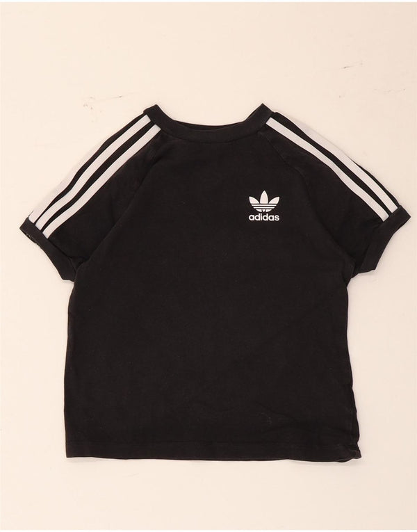Adidas Boys T-Shirt Top 6-7 Years Black Cotton