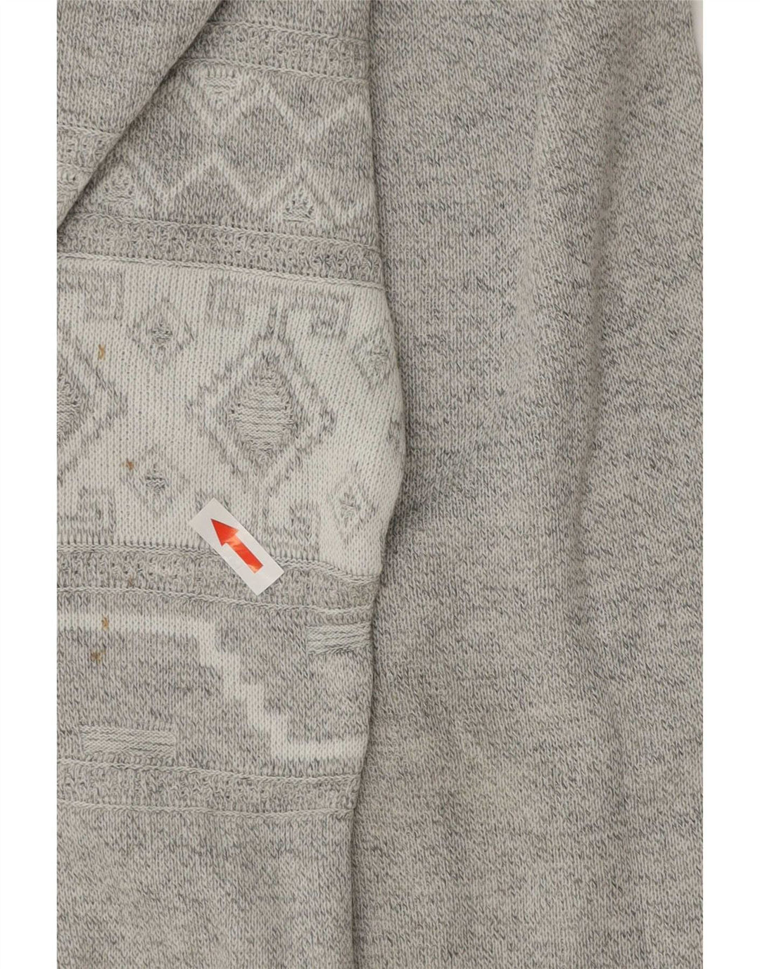 Vintage Mens Boat Neck Jumper Sweater XL Grey Geometric