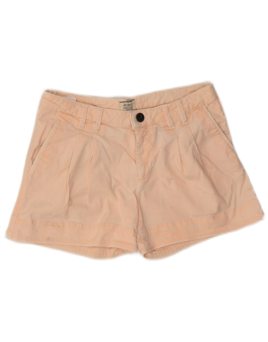 Jeckerson Womens Pegged Denim Shorts W28 Medium  Pink Cotton