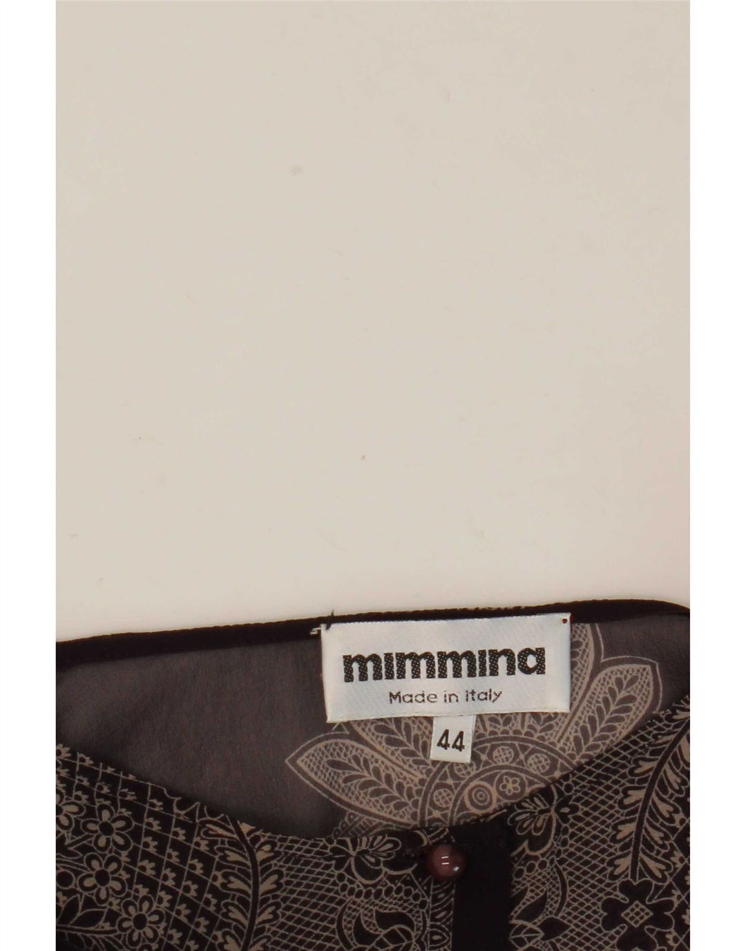 MIMMINA Womens See Through Shirt Blouse IT 44 Medium Black Floral