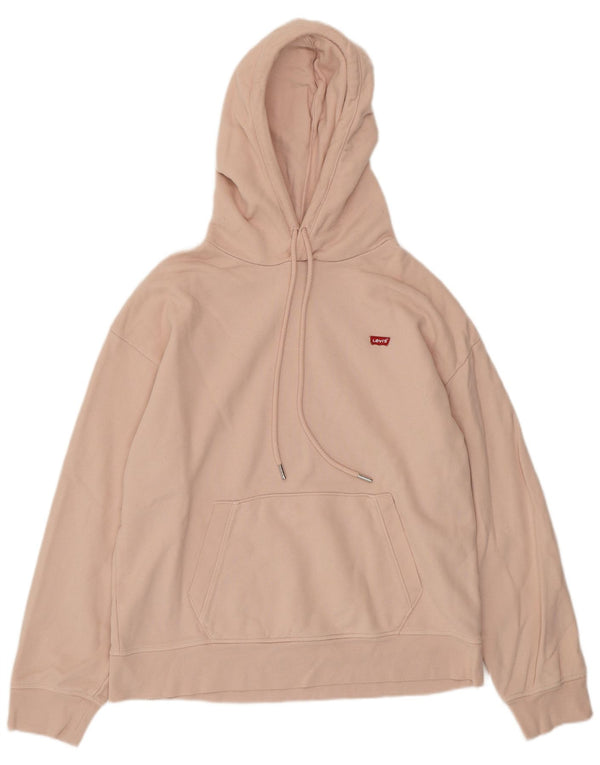 LEVI'S Womens Oversized Hoodie Jumper UK 14 Medium Pink Cotton