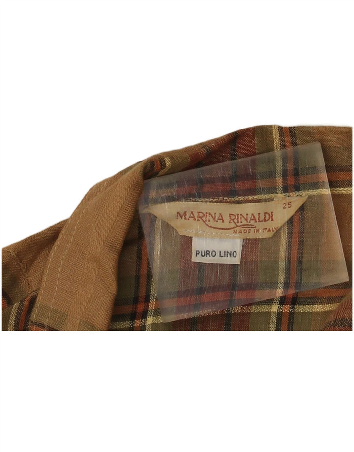Marina Rinaldi Womens 2 Button Blazer Jacket Size 25 Large Brown Check
