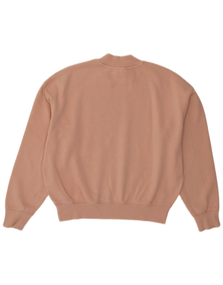 Champion Womens Crop Oversized Sweatshirt Jumper UK 14 Medium Pink Cotton