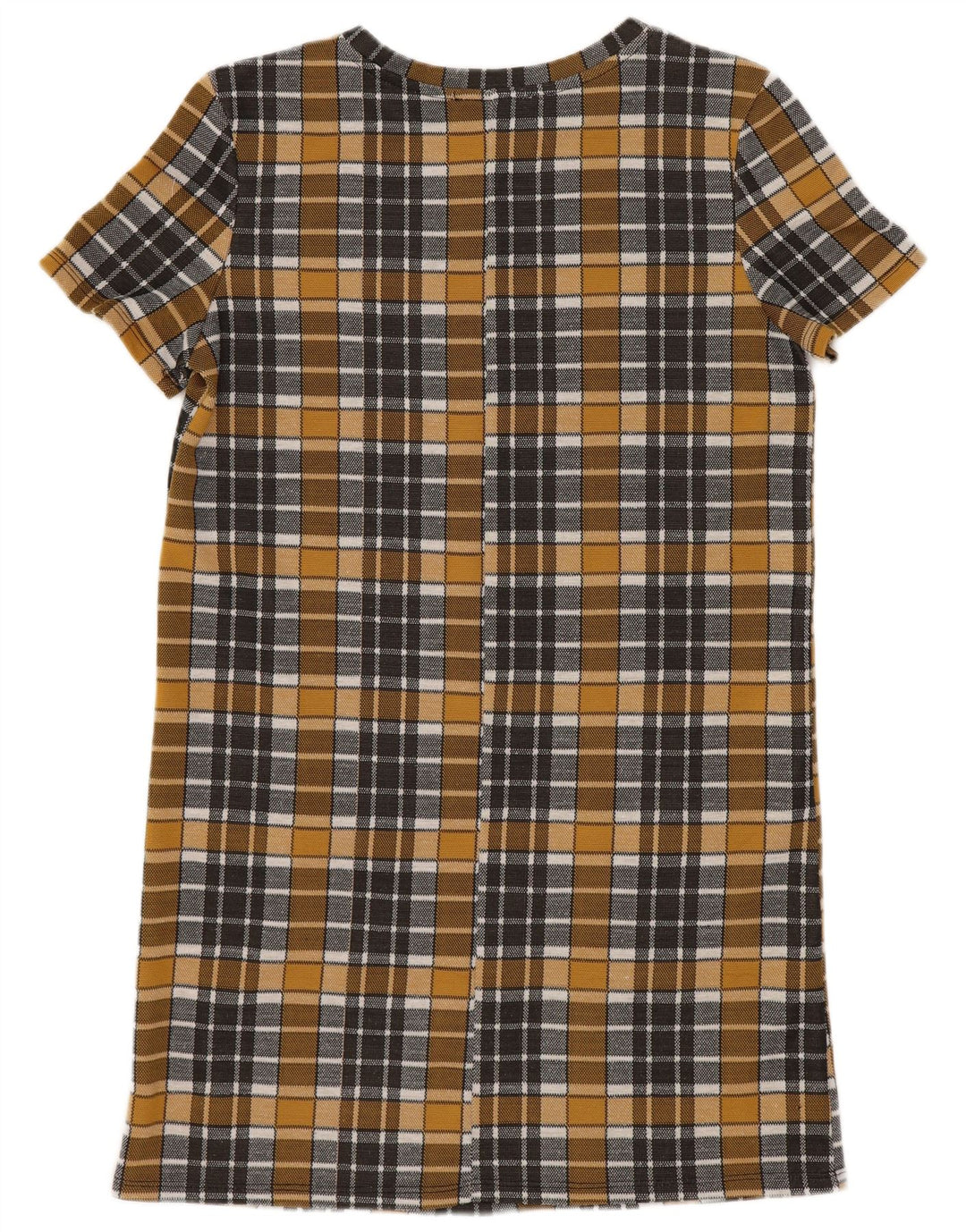 Zara Womens Trafaluc Shift Dress UK 10 Small Yellow Check