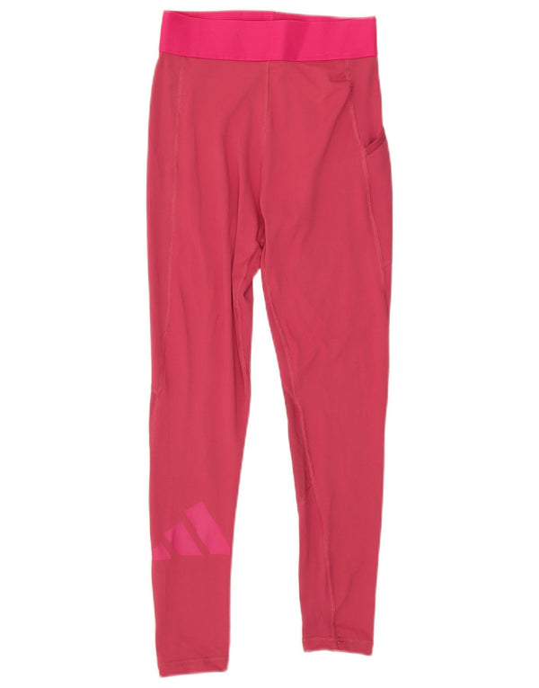 Adidas Womens Graphic Leggings UK 8 Small Pink Polyester