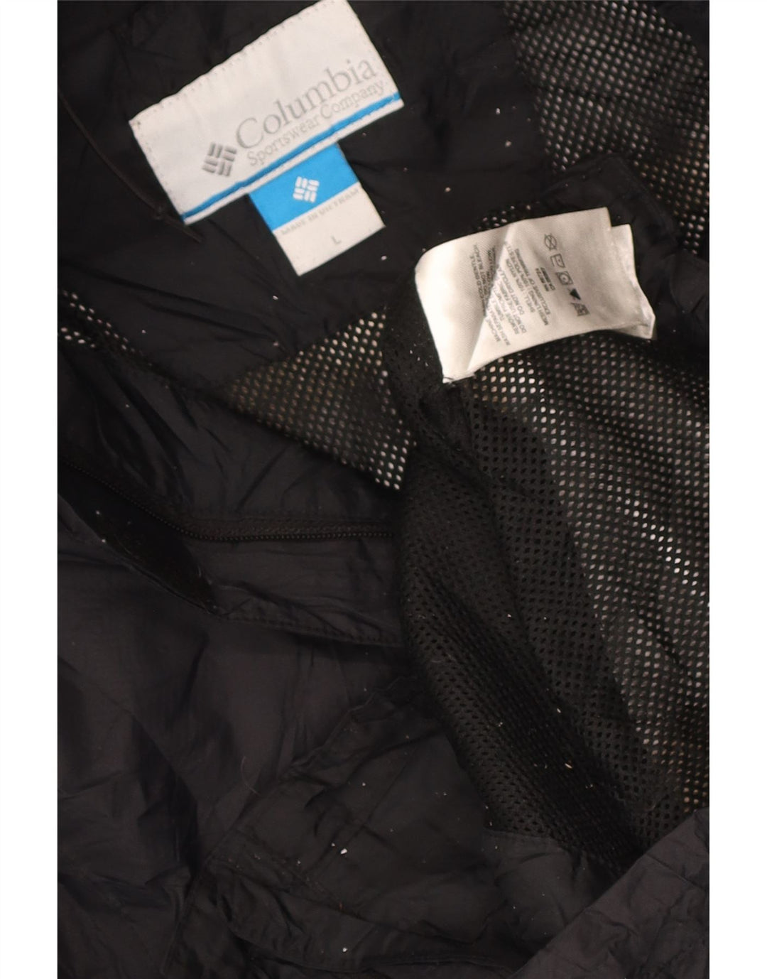 Columbia Womens Hooded Rain Jacket UK 16 Large Black Nylon