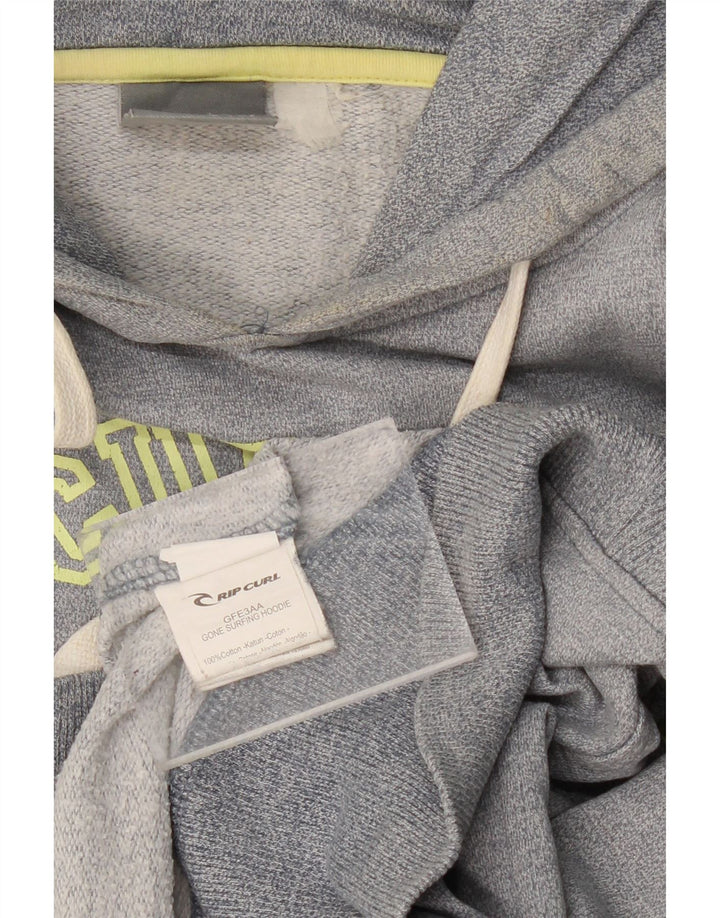 RIP CURL Womens Graphic Hoodie Jumper UK 16 Large Grey Cotton