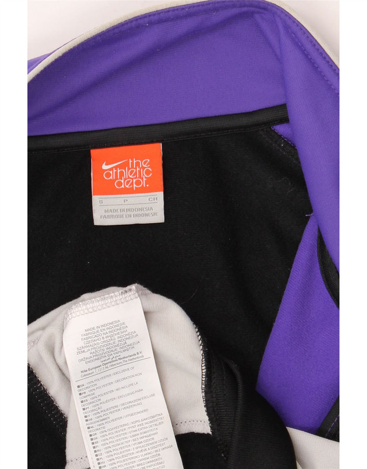 Nike Mens Tracksuit Top Jacket Small Purple Colourblock Polyester