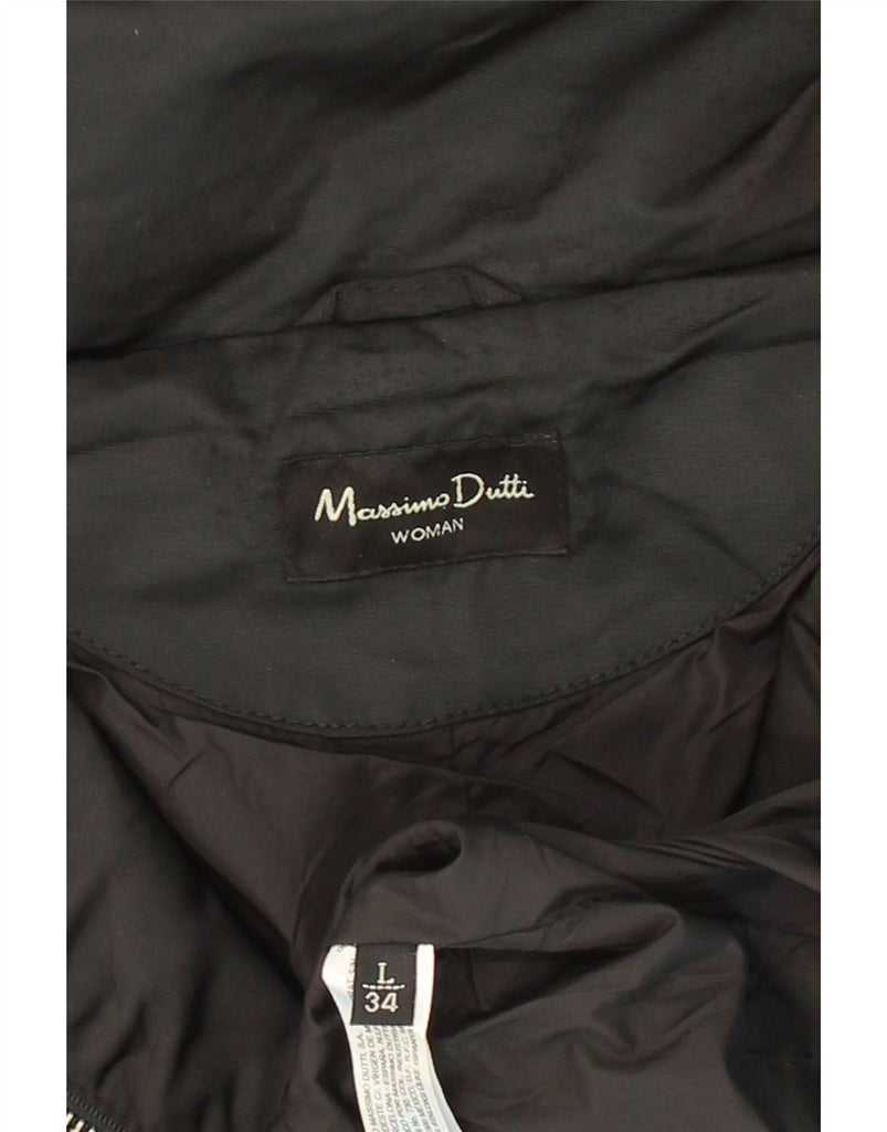 MASSIMO DUTTI Womens Hooded Bomber Jacket UK 14 Large Black Polyester Vintage Massimo Dutti and Second-Hand Massimo Dutti from Messina Hembry 