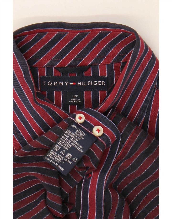 Tommy Hilfiger Mens Shirt Small Red Striped Cotton