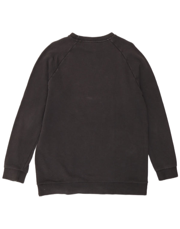 Adidas Womens Graphic Sweatshirt Jumper UK 14 Large  Black Cotton
