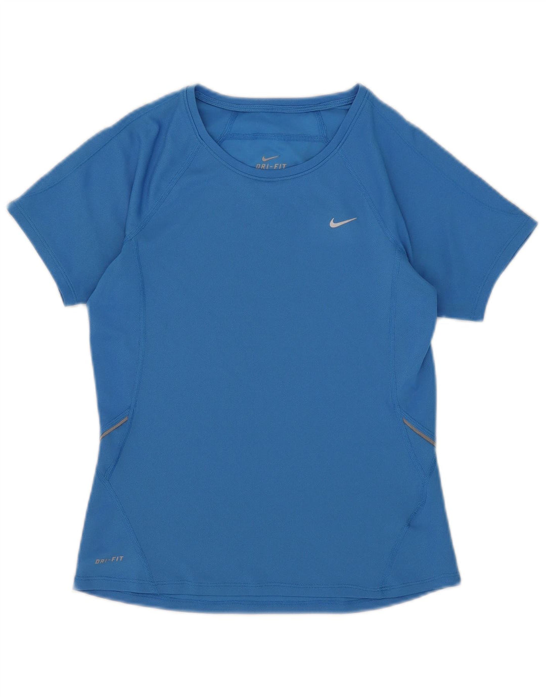 Nike Womens Dri Fit T-Shirt Top UK 8/10 Small Blue Polyester
